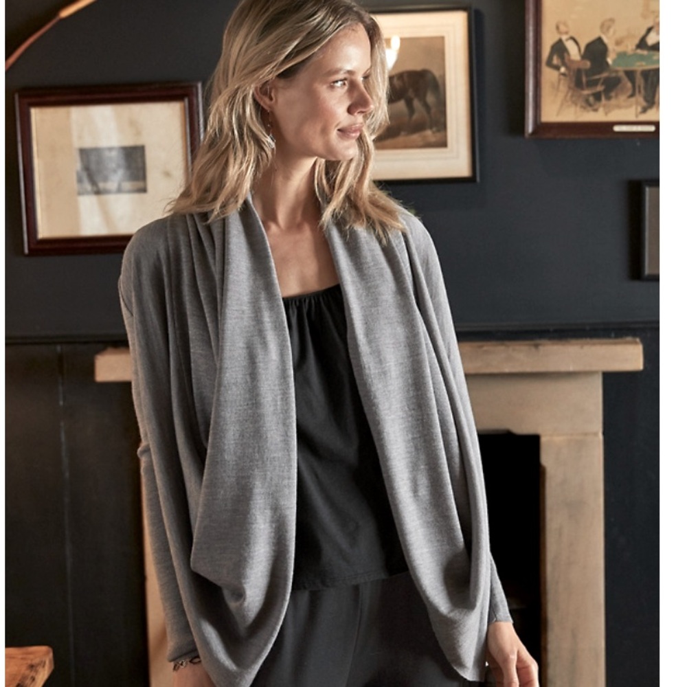 Garnet Hill Eco Merino Wool Convertible Cardigan